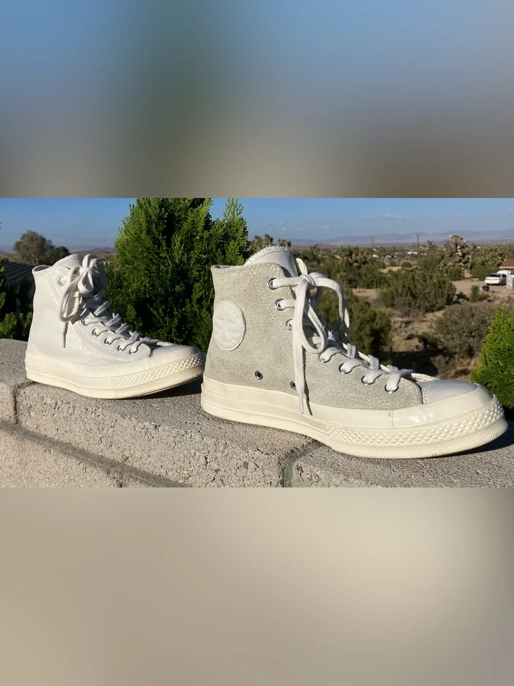 Converse High Top Sneakers in Light Cream Suede M7 W9